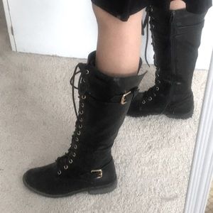 Black lace up boots